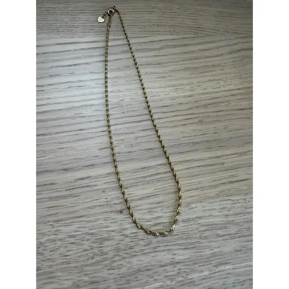 Vintage Gold Twist Rope Necklace